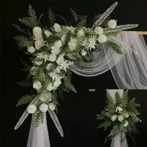 웨딩등신대 포토존 가든 아치 등신대 G. 샴페인색 각꽃+다리꽃