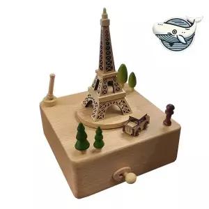 [골드스마일]원목 뮤직박스 에펠탑 태엽형 감성 인테리어