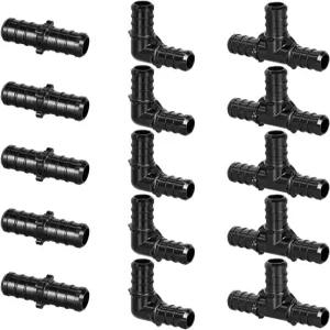 1/2 폴리 PPSU 바브 크림프 PEX 피팅 15개 콤보 엘보우 티 스트레이트 커플링 세트 리드 없음