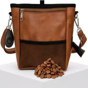 오터펫 대형 반려견 간식 파우치 PU 가죽 클리커 마그네틱 걸쇠 모든 휴대폰 4컵 훈련 핸즈프리 배변 가방