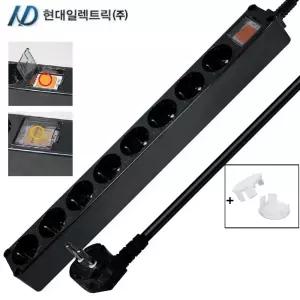 현대일렉트릭 블랙 멀티탭 인테리어 소품 콘센트 과부하차단 8구 10구 누전차단 10구