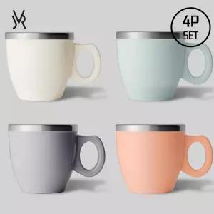 JVR (4P 1SET) 유로 머그 280ml 커피잔 어린이 스텐머그컵 유아컵 아동컵