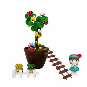 [오피스스쿨] DIY 클레이로 여름 곤충 나무 만들기 (1인세트) 점토놀이 유아 미술놀이 만들기세트