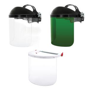 오토스 보안면 면체 안면보호구 얼굴보호대 작업면 투명 차광 안전모형 맨머리형 보안경