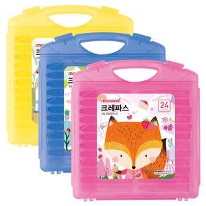 모나미 모니주 크레파스 24색 손잡이 가방 오일 파스텔 학용품 선물 크레용