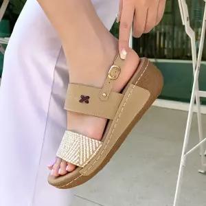 제이슈 소가죽 이자벨 통굽 슬링백 샌들 5.5cm