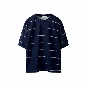 [하프클럽/해리슨]가로줄 남자 단가라 반팔티 LWDC1006