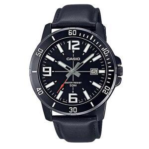 카시오 MTP-VD01BL-1B 남성시계 가죽밴드 손목시계