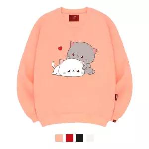 [엘라모] 3M 큐티커플캣 맨투맨 남녀공용 빅사이즈 S~4XL