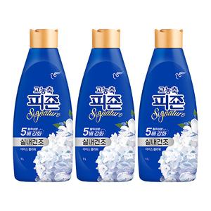 피죤 고농축 시그니처 섬유유연제 용기, 아이스플라워, 1L, 3개