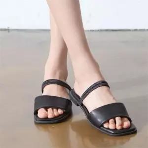 [오노마] ONM 체크슬리퍼 여름플랫신발 스퀘어코 데일리 캐주얼신발