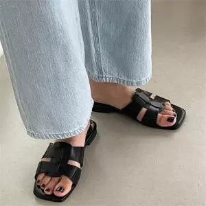 [오노마] ONM 캐주얼슬리퍼 플랫굽 여름신발 스퀘어코 데일리슈즈