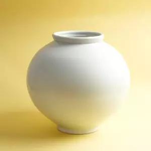 박수재 수공예 달항아리 무광 3호 27cm 돌상 소품 화병 풍수지리