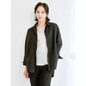 [마담엘레강스] 투웨이 코튼 지퍼 셔츠 자켓 K241JK12_블랙