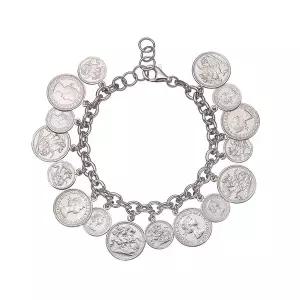 [비체]SILVER 링크 코인 화이트 팔찌 S-FANB008W