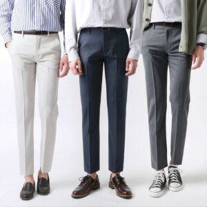 남성 사이드 밴드 10부 스판 슬랙스팬츠 AD691