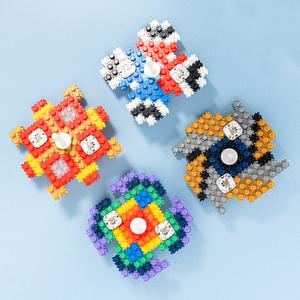 LED 디폼블럭 팽이 만들기 4종 어린이 인기 장난감 조립 초등 선물 놀이 돌봄교실 학습 어린이집 유아 활동