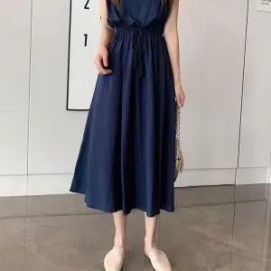 ONM 여성 여름 민소매 롱 원피스 치마