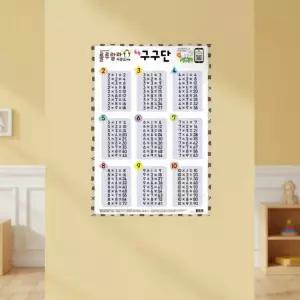구구단 사운드벽보 (520x765mm) 곱하기 학습 암기 19단 곱셈표 포스터