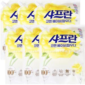 샤프란 섬유유연제 코튼 베이비파우더 리필 2.1L 6개