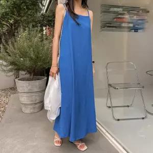 [시크릿라벨] [시원한휴양지룩]링클 A라인 나시 원피스