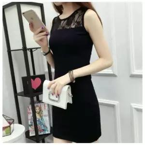 ONM 여자레이스원피스 1P 스타일 여성 민소매 시스루 고품