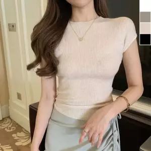 ONM 백리스 서클 스타일 캡소매 니트 1P 고품질 데일리 티