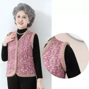 ONM 여성 꽃무늬 따뜻한 융털 실내 실외 귀여운 MZ 조끼