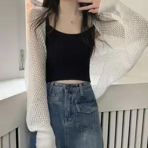 ONM 여자 여름 스타일 볼레로 그물 니트 고품질 1P 얇은