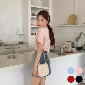 ONM 목카라 단추 반크롭 니트티 URD355 라운드넥 무지 브