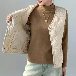 ONM 겨울 조끼 따듯한 누빔 패딩 화이트