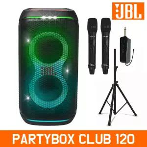 JBL 파티박스 120 클럽 블루투스 스피커 휴대용 행사용 공연용 JLB900A 2채널 무선 핸드마이크 + 스탠드 포함 [정품]