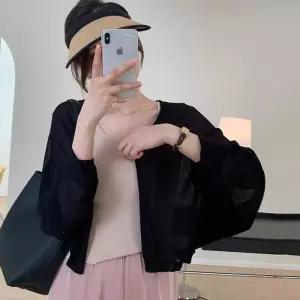 ONM 얇은 가디건 루즈핏 숏 아우터 여성 여름 볼레로