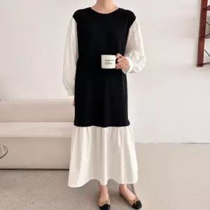 빅사이즈 501 젤리퍼프배색루즈원피스 DART660