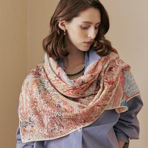 [MAXZA] 컬러풀 시티 드로잉 프린트 빅 스카프