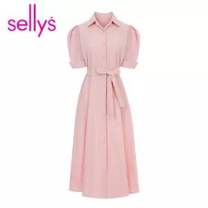 [샐리] 롤업퍼프플레어원피스_I5B-IOP002