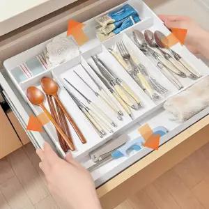 상하좌우 4면 확장 길이조절 서랍 정리 트레이 칸막이 정리함 수저 옷장 주방