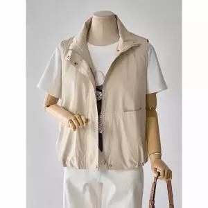 [하프클럽/커스텀에이블]반하이넥 투버튼 스트링조끼_T2504VT601B