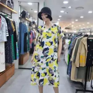 베네통/애플아울렛/플라워 프린트 브이넥 원피스/BAOP91431