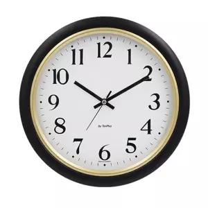 (블랙 33.5cm) 원형 원목 무소음 벽시계/사무실/시계/교실/아날로그/예쁜/디자인/벽걸이/강당/가정용/안방