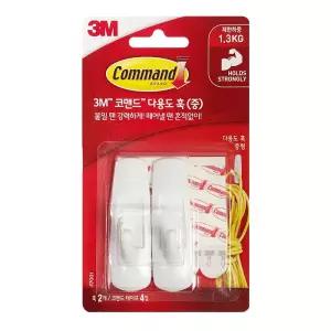 (중형 2p) 3M 다용도 훅 17001/부착식/후크/벽걸이/걸이/무타공/벽/고리/부착형/부착/소품/홀더/걸이형