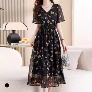 KARRA 컬러나비쉬폰원피스_A5M0319