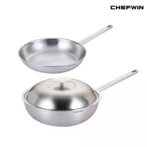 쉐프윈 316STS 통5중 28cm후라이팬+28cm멀티웍