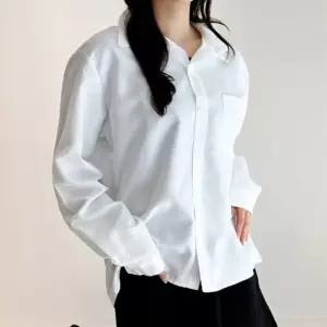 ONM 루즈핏셔츠 여성 와이셔츠 무지 화이트 롱셔츠