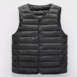 ONM 빵빵 경량패딩 윈터 브이넥 조끼 따뜻 똑딱 스