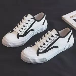 ONM 여성 배색 운동화 캔버스화 로우 스니커즈 단화 2컬러