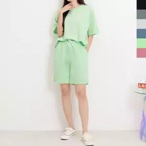 ONM 여자오버핏반팔티_밴딩5부반바지세트