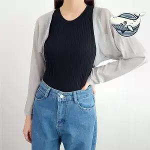 ONM 여름 가벼운 볼레로 크롭 가디건 패셔타