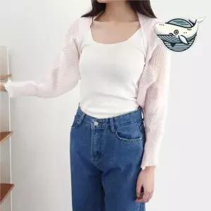 ONM 여름 니트 퍼프 볼레로 가디건 비치 숏 가디건