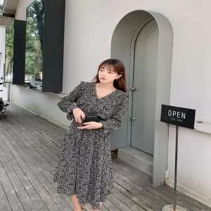 ONM 여성 프릴 러플 롱원피스 플라워